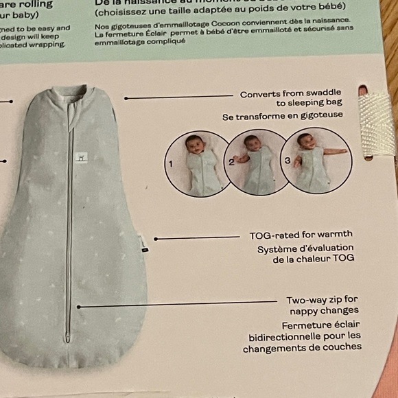 ErgoPouch Cocoon Swaddle Bag in Pink 6-12 Months - Picture 4 of 5